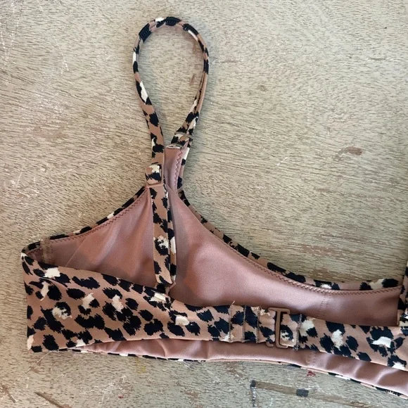 Aerie Leopard Print Scoop Bikini Top - Picture 5 of 7